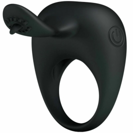 Pretty Love Vibrating Silicone Ring Flexible Design Black