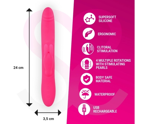 Moressa Somer Premium Multi-Rotation Silicone Intimate Machine 28cm Pink