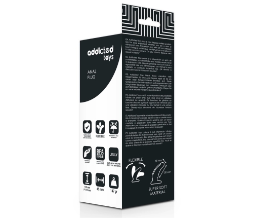 Addicted Toys Spot Anal Plug 12 cm Flexible TPR Black