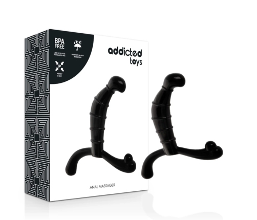 Addicted Toys Black Intimate Prostate Massager Ergonomic 11.3 cm