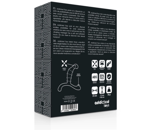 Addicted Toys Black Intimate Prostate Massager Ergonomic 11.3 cm