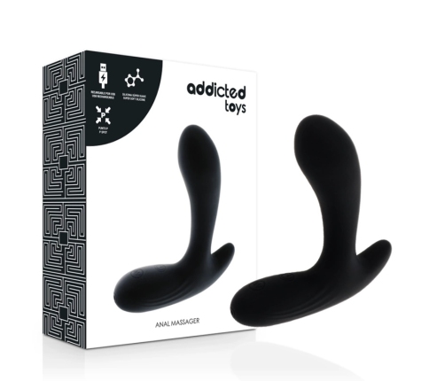 Addicted Toys Anal Massager Black Dual Motor Silicone 12.5cm