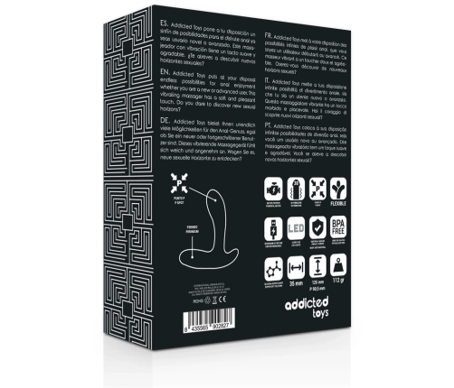 Addicted Toys Anal Massager Black Dual Motor Silicone 12.5cm