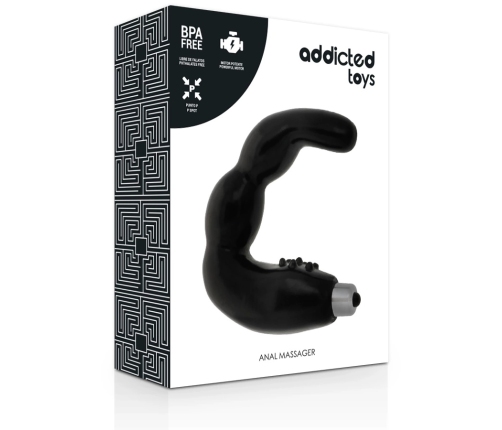 Addicted Toys Prostate Vibration Massager - Black, TPR, Compact Size