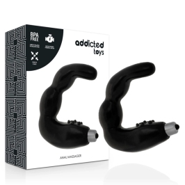 Addicted Toys Prostate Vibration Massager - Black, TPR, Compact Size Addicted Toys Prostate Vibration Massager - Black, TPR, Compact Size