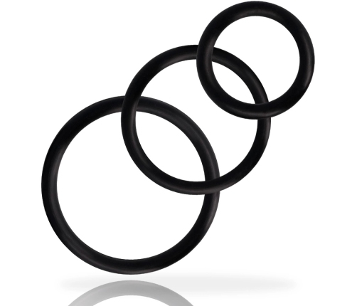 Addicted Toys Set of 3 Black Silicone Support Rings - S/M/L Sizes