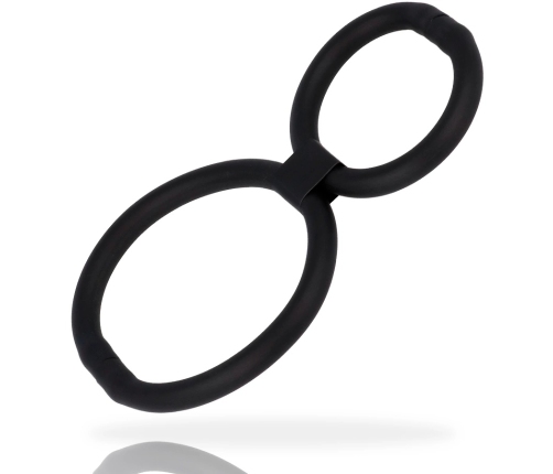 Addicted Toys Adjustable Dual Silicone Rings Flexible Black 3.8/5.8cm