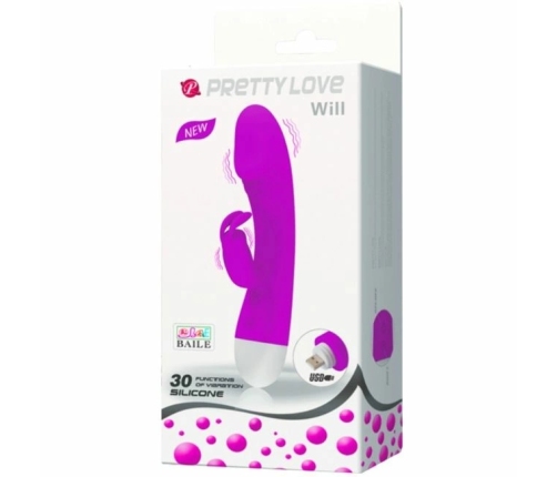 Pretty Love Smart Will Silicone Vibrator 30 Modes Rechargeable Pink