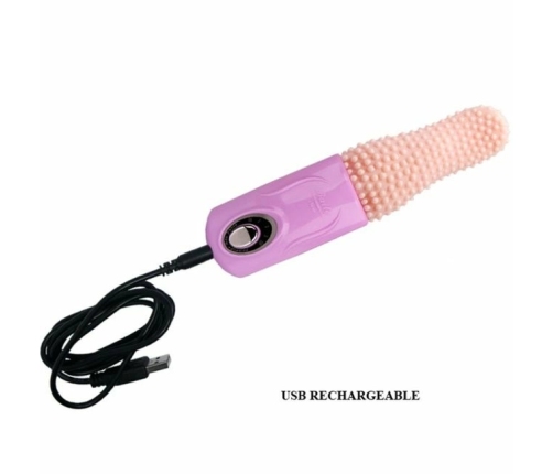 Pretty Love Smart Tongue Rotating Intimate Device USB TPR ABS Pink