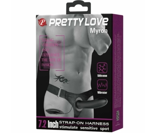 PRETTY LOVE - MYRON STRAP ON WITH VIBRATION AND HOLLOW DILDO
