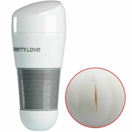 Pretty Love Kitty White Intimate Device with Textured Silicone Sleeve 21cm