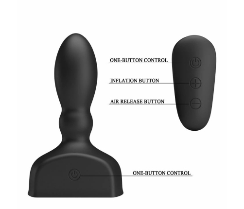 Pretty Love Marriel Prostate Massager Inflatable Soft Silicone USB Black