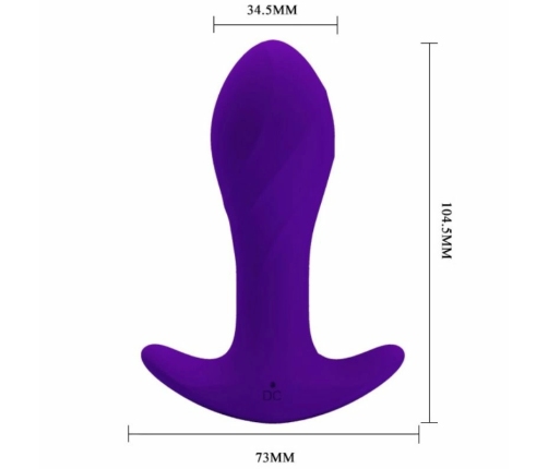 Pretty Love Lilac Vibrating Anal Plug Silicone USB Rechargeable 12 Modes