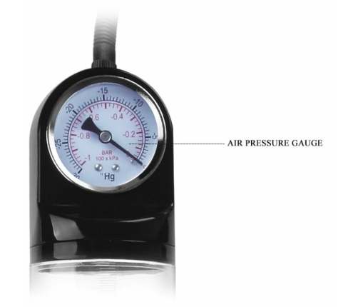 Pretty Love Erection Pump with Barometer - Manual Vacuum System, TPR Ring