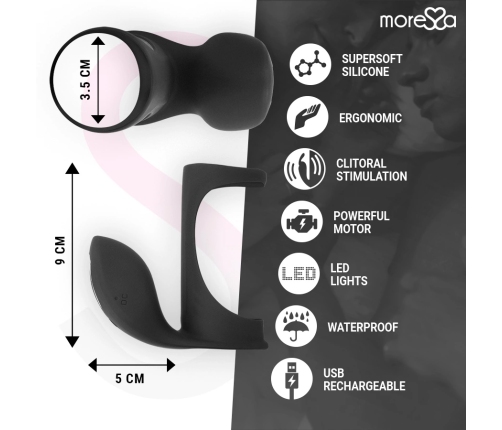 Moressa Brandon Silicone Vibrating Intimate Ring with Cover, USB, 7 Modes