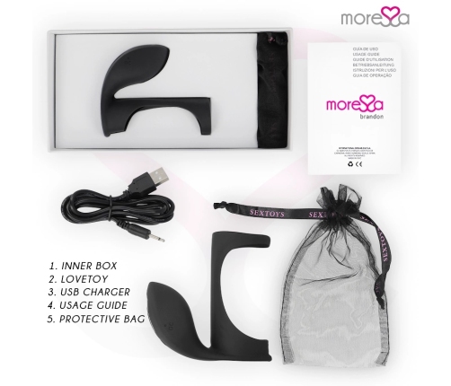 Moressa Brandon Silicone Vibrating Intimate Ring with Cover, USB, 7 Modes