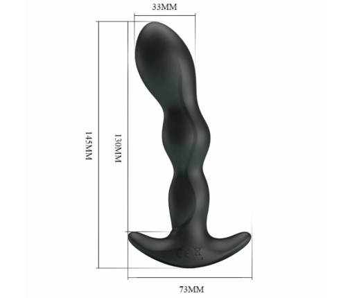 Pretty Love Prostate Massager 12 Modes USB Rechargeable Black