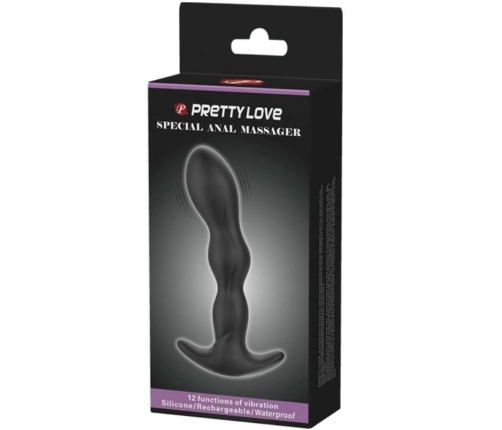 Pretty Love Prostate Massager 12 Modes USB Rechargeable Black