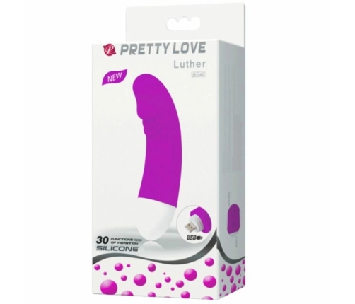 Pretty Love Luther Mini Silicone Vibrator 30 Modes USB Rechargeable Pink