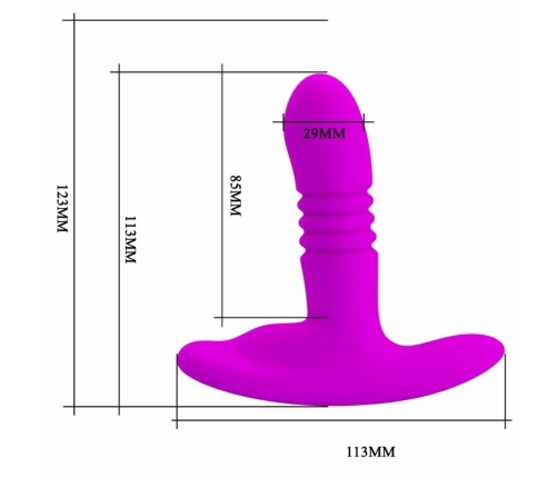 Pretty Love Heather Black Anal Plug with Up-Down Motion & Remote Control