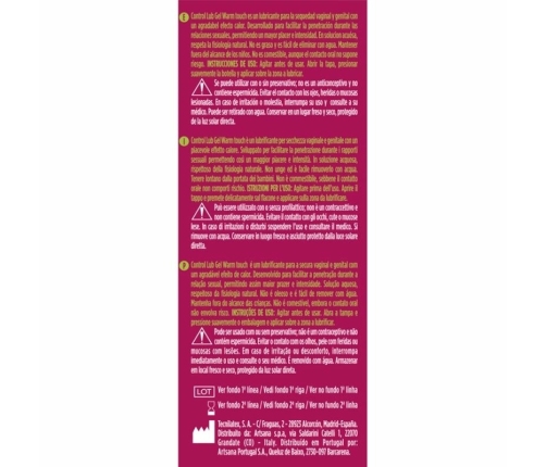 Control Lub Gel Warming Effect 75ml - Water-Based Intimate Lubricant