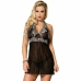 Subblime Babydoll Black S/M - Elegant Floral Lace Lingerie Set