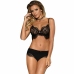 Subblime Lingerie Set L/XL - Black Two-Piece with Fringed Accents