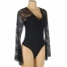 Subblime Teddy L/XL - Black Floral Lace Long Sleeve Bodysuit