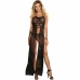 Subblime Dress-Top and Thong Set Black S/M - Elegant Floral Lace Ensemble