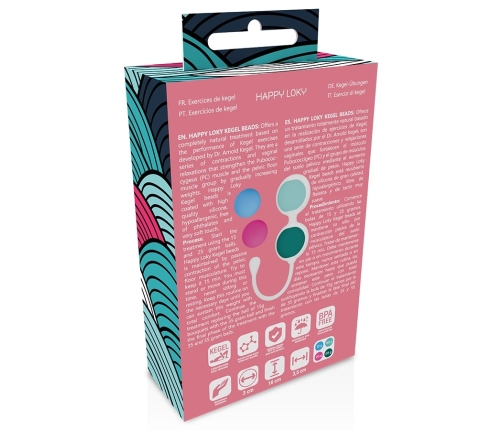 Happy Loky Kegel Beads Set - 4-Step Progressive Pelvic Floor Trainer, Pink