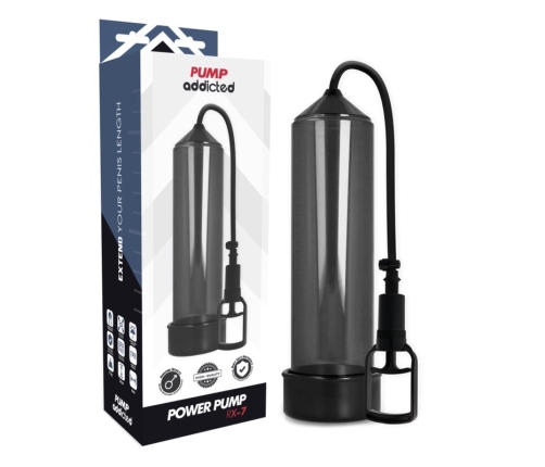 Pump Addicted RX7 Black Vacuum Fitness Device 24cm ABS Silicone