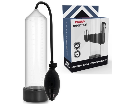 PUMP ADDICTED - BOMBA ERECCIÓN RX3 TRANSPARENTE CON VIBRADOR