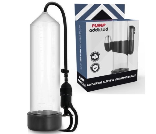 PUMP ADDICTED - BOMBA ERECCIÓN RX5 TRANSPARENTE CON VIBRADOR