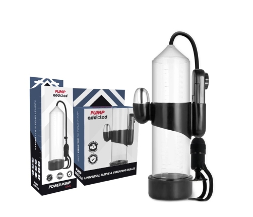 PUMP ADDICTED - BOMBA ERECCIÓN RX5 TRANSPARENTE CON VIBRADOR