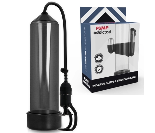 PUMP ADDICTED - BOMBA ERECCIÓN RX5 NEGRO CON VIBRADOR