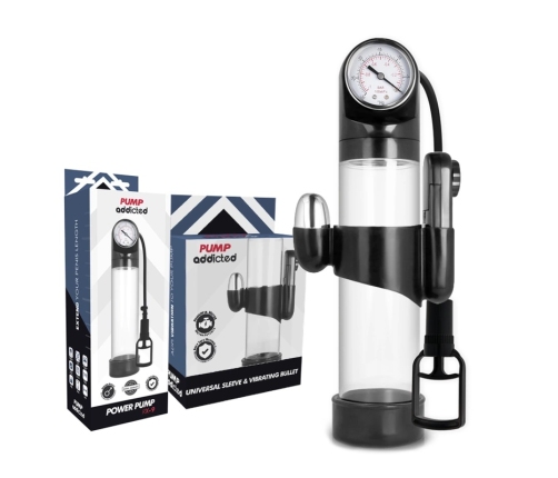 PUMP ADDICTED - BOMBA ERECCIÓN RX9 TRANSPARENTE CON VIBRADOR