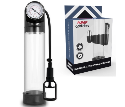 PUMP ADDICTED - BOMBA ERECCIÓN RX9 TRANSPARENTE CON VIBRADOR