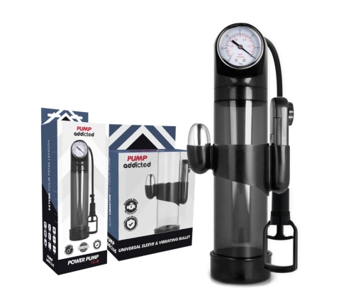 PUMP ADDICTED - BOMBA ERECCIÓN RX9 NEGRO CON VIBRADOR