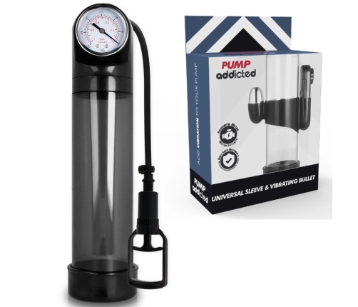 PUMP ADDICTED - BOMBA ERECCIÓN RX9 NEGRO CON VIBRADOR