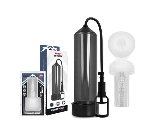 Pump Addicted RX7 Black Vacuum System with Stimulation Sleeve 24cm