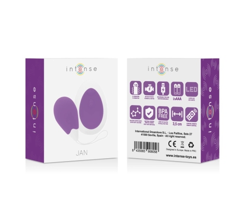 Intense Jan Lilac Wireless Remote-Control Intimate Egg, 10 Modes, USB