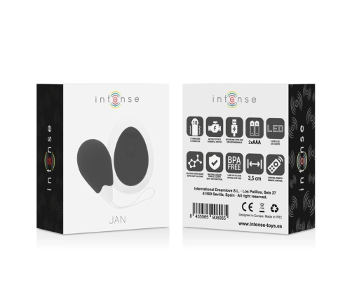 INTENSE Jan Wireless Vibrating Egg Black - 10 Modes, USB Rechargeable