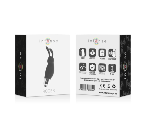 INTENSE Roger Rabbit Black Compact Silicone Massager 9cm