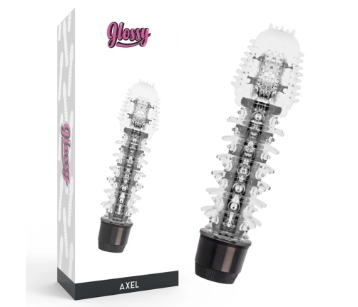 Glossy Axel Black Multi-Speed Intimate Device, Waterproof, 14 cm
