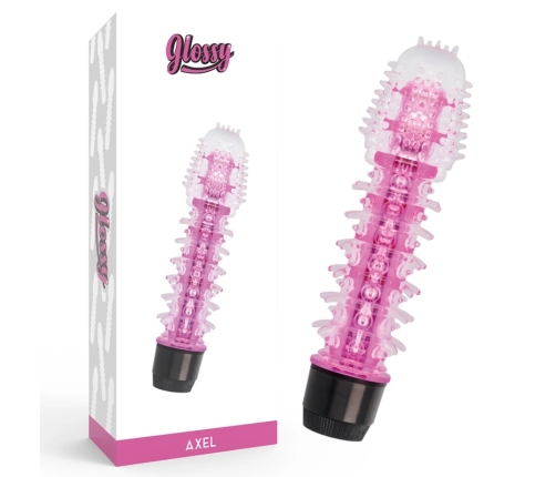 Glossy Axel Intimate Vibrating Device Pink 14cm TPE Waterproof