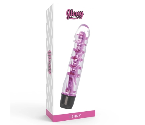 Glossy Lenny Pink - TPE Waterproof Intimate Device, 14 cm