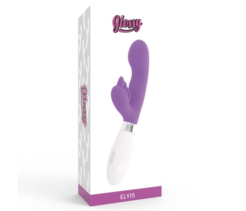Glossy Elvi Dual Motor Silicone Massager 10 Modes Purple 12cm