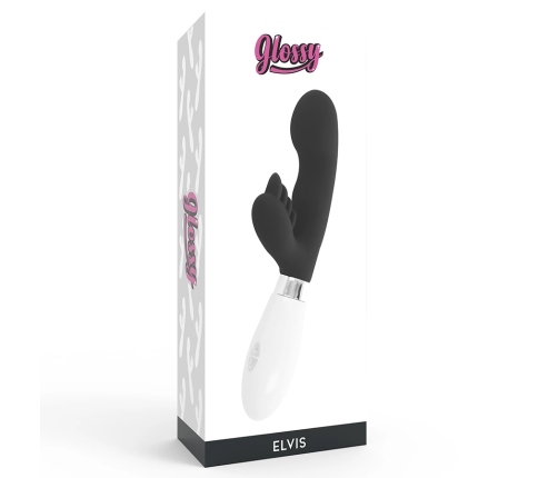 Glossy Elvi Intimate Dual-Motor Silicone Massager Black 12cm