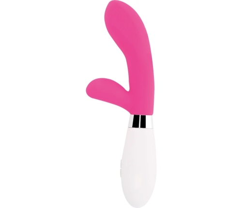 Glossy Jackson Rabbit Pink Silicone Dual Motor Massager 12cm