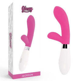 Glossy Jackson Rabbit Pink Silicone Dual Motor Massager 12cm Glossy Jackson Rabbit Pink Silicone Dual Motor Massager 12cm